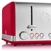 Swan Retro 4 Dilimli Ekmek Kızartma Makinesi Kırmızı